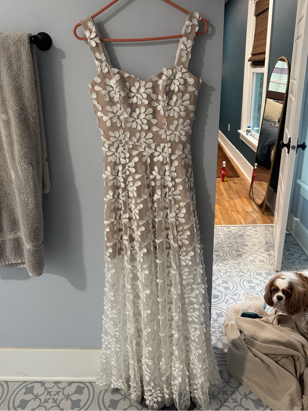 Dress the population Annabel Gown - XS floral ivory gown